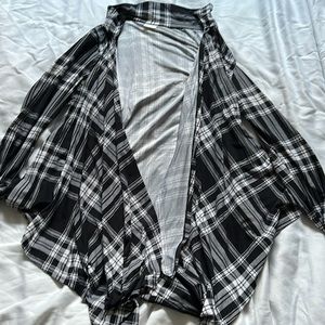 Black Plaid Cardigan